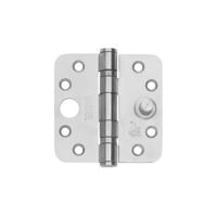 Kogellagerscharnier 89 x 89 mm met ronde hoek RVS geborsteld met dievenklauw SKG 3 sterren incl. Schroeven