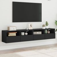 Tv-wandmeubels 2 st 80x30x30 cm bewerkt hout zwart