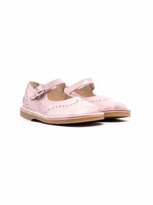 Douuod Kids ballerines en cuir à coutures contrastants - Rose