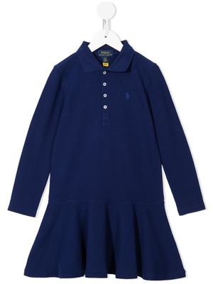 POLO RALPH LAUREN KIDS robe-polo à logo brodé - Bleu