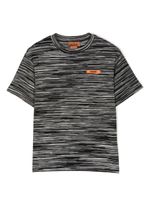 Missoni Kids t-shirt en coton à imprimé zig-zag - Noir