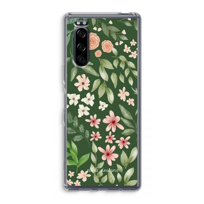 Botanical green sweet flower heaven: Sony Xperia 5 Transparant Hoesje