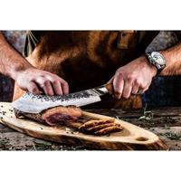 Coltello da macellaio - FORGIATO - KATAI - Acciaio VG10 - Manico in radica - L 25,5 cm