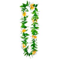 Boland Hawaii krans/slinger - Tropische kleuren mix groen/wit - Bloemen hals slingers   - - thumbnail