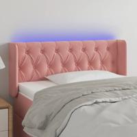 Hoofdbord LED 93x16x78/88 cm fluweel roze