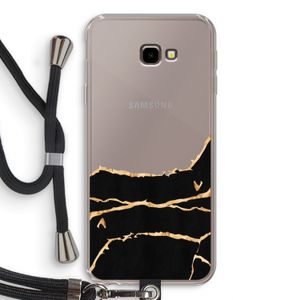 Gouden marmer: Samsung Galaxy J4 Plus Transparant Hoesje met koord
