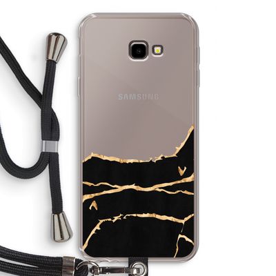Gouden marmer: Samsung Galaxy J4 Plus Transparant Hoesje met koord