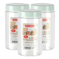 Voorraadpot/bewaarpot - 6x - 1L - kunststof - mint groen - B10 x H17 cm