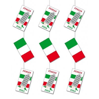 Set van 3x stuks hangslinger decoratie thema Italie 100 cm van karton