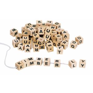 Houten letter blokjes naturel hout