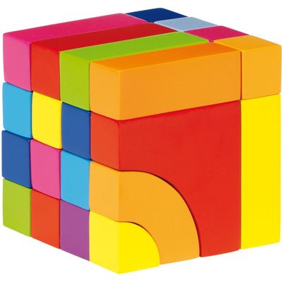 houten blok- en legpuzzel, 24 blokken