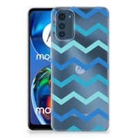 Motorola Moto E32/E32s TPU bumper Zigzag Blauw - thumbnail