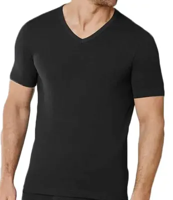 Heren ondershirt V-hals - Korte mouw M3000 - 100% katoen slim fit T-shirt - Ronde hals