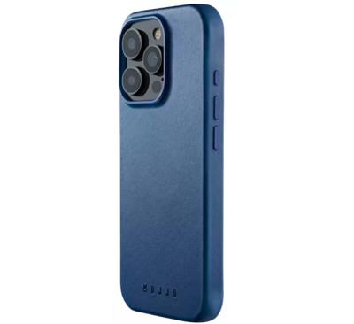 Mujjo Leather Case iPhone 16 Pro Max blauw