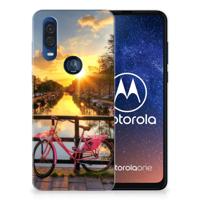 Motorola One Vision | Silliconen Back Cover | Amsterdamse Grachten