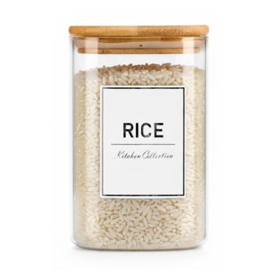 Voorraadpot Essentials - keuken - rijst - glas - 1,2 L - luchtdichte deksel