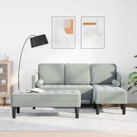 Bankstel 2 pcs Lichtgrijs 173 x 131 x 67 cm Fluweel