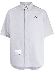 AAPE BY *A BATHING APE® chemise en coton à détail de logo - Gris