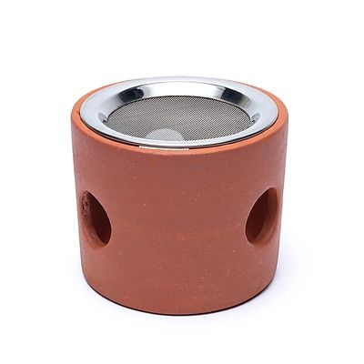 Terracotta Wierookbrander met RVS Zeef - 9 x 7,5 cm