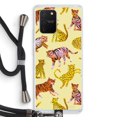 Cute Tigers and Leopards: Samsung Galaxy S10 Lite Transparant Hoesje met koord