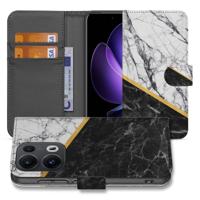 OPPO Reno 13 Pro | Bookcase | Marmer Wit Zwart