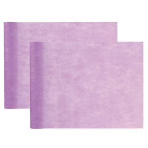 Tafelloper op rol - 2x - lila paars - 30 cm x 10 m - non woven polyester