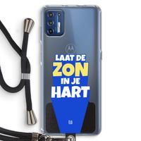 Laat de zon in je hart: Motorola Moto G9 Plus Transparant Hoesje met koord