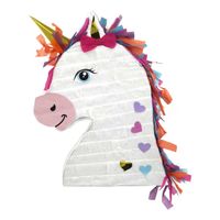 Pinata van papier - Eenhoorn/unicorn thema - 42 x 30 cm - Feestartikelen verjaardag - Pinatas