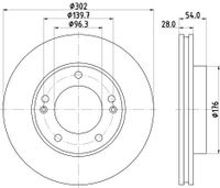 Remschijf Gecoat 54473PRO 8DD355118081