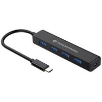 Conceptronic CTC4USB3 USB-C (USB 3.2 Gen 2) multiport hub 4 poorten Zwart Conceptronic CTC4USB3 USB-C (USB 3.2 Gen 2) multiport hub 4 poorten Zwart