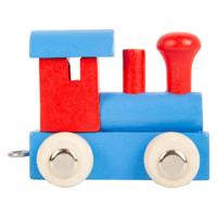 Small Foot - houten lettertrein locomotief rood/blauw Small Foot - houten lettertrein locomotief rood/blauw