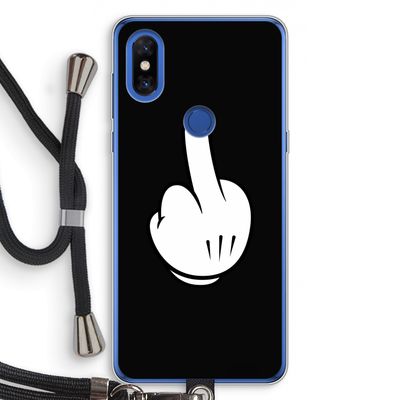 Middle finger black: Xiaomi Mi Mix 3 Transparant Hoesje met koord
