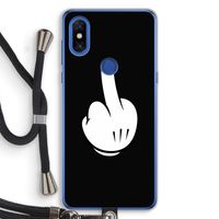 Middle finger black: Xiaomi Mi Mix 3 Transparant Hoesje met koord