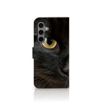 Samsung Galaxy S24 FE | Telefoonhoesje | Met pasjeshouder | Zwarte Kat