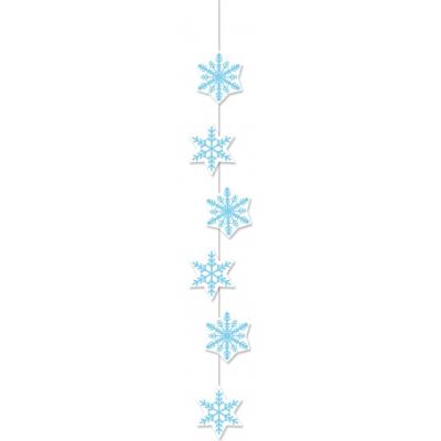 Sneeuwvlokken decoratie slinger 108 cm - Feestslinger van brandvertragend papier - Winter thema
