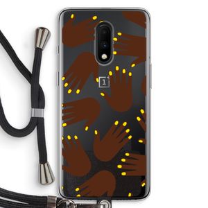 Hands dark: OnePlus 7 Transparant Hoesje met koord