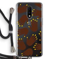Hands dark: OnePlus 7 Transparant Hoesje met koord