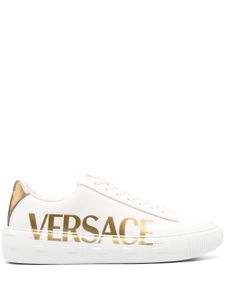 Versace baskets La Greca à logo imprimé - Blanc