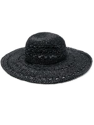catarzi chapeau tressé à bord large - Noir