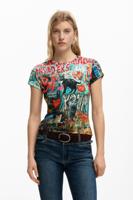 Bedrukte T-shirt katten - RED - M