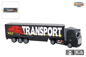 2-Play vrachtwagen met oplegger die cast pull back 32cm