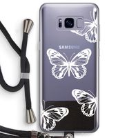 White butterfly: Samsung Galaxy S8 Plus Transparant Hoesje met koord