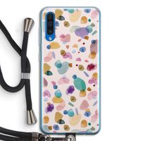 Terrazzo Memphis Pink: Samsung Galaxy A50 Transparant Hoesje met koord
