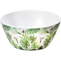 Melamine serveerschaaltjes tropische print/wit 15 cm - thumbnail