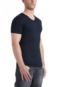 Bodyfit V-Hals T-Shirt Navy Heren