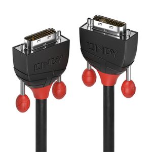 LINDY 36250 DVI-kabel Aansluitkabel DVI-D 24+1-polige stekker, DVI-D 24+1-polige stekker 0.50 m Zwart