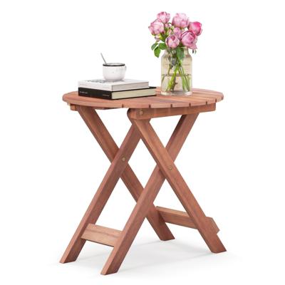 Houten Bijzettafel Inklapbare Bijzettafel met Lattenbodem Salontafel voor Binnen en Buiten met Handgreep voor Zwembad Terras Camping