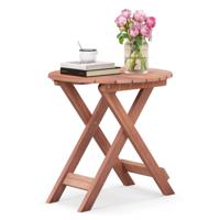 Houten Bijzettafel Inklapbare Bijzettafel met Lattenbodem Salontafel voor Binnen en Buiten met Handgreep voor Zwembad Terras Camping