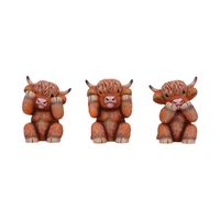 Nemesis Now - Three Wise Highland Cows 9.6cm