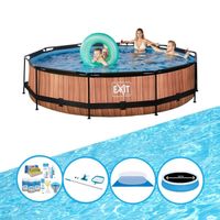 EXIT Zwembad Timber Style - Frame Pool ø360x76cm - Zwembad Deal